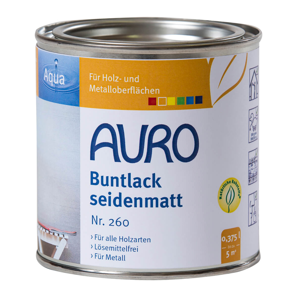 AURO Buntlack seidenmatt Mattlack Aqua lösemittelfrei Naturfarbe