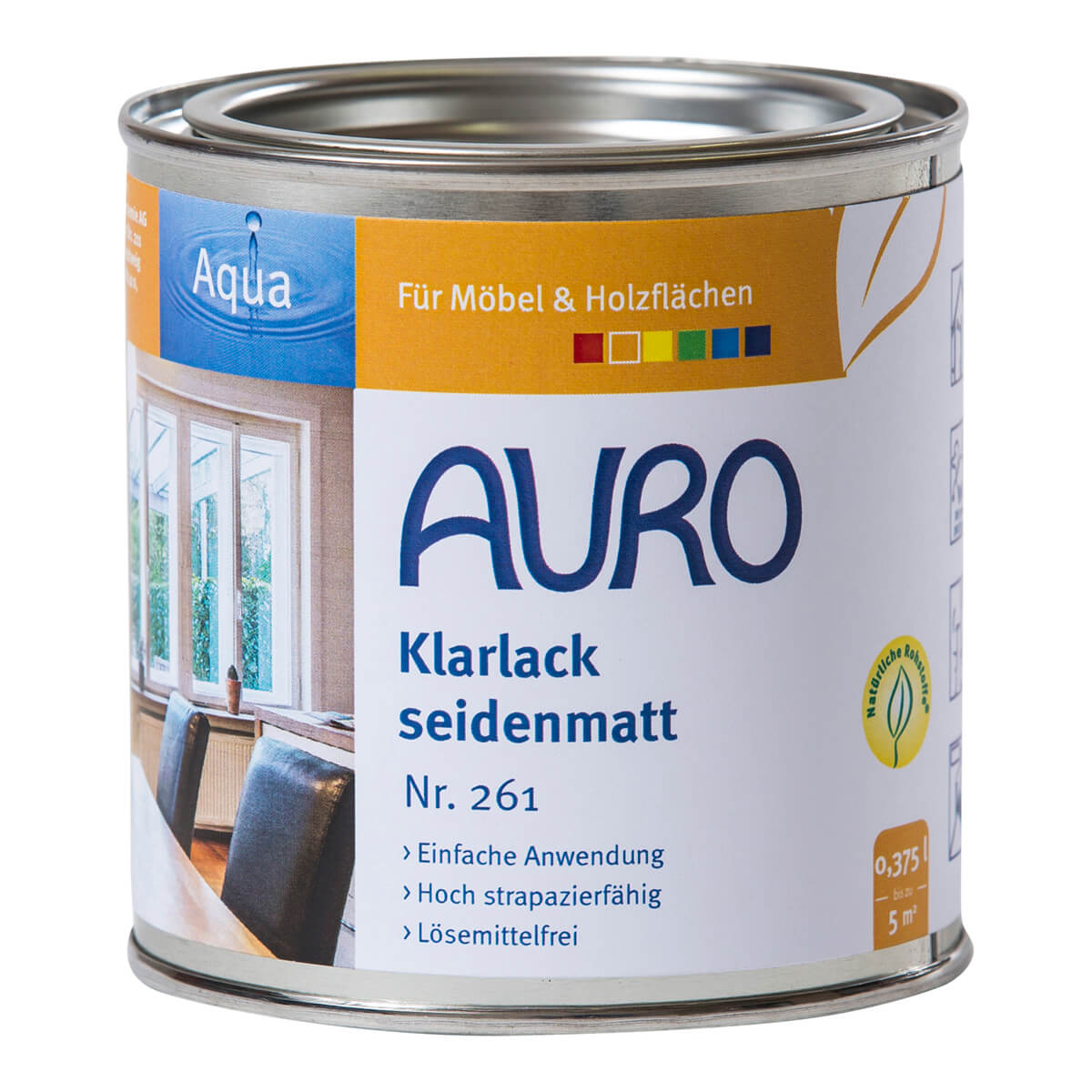 AURO Klarlack seidenmatt Mattlack Aqua lösemittelfrei Naturfarbe