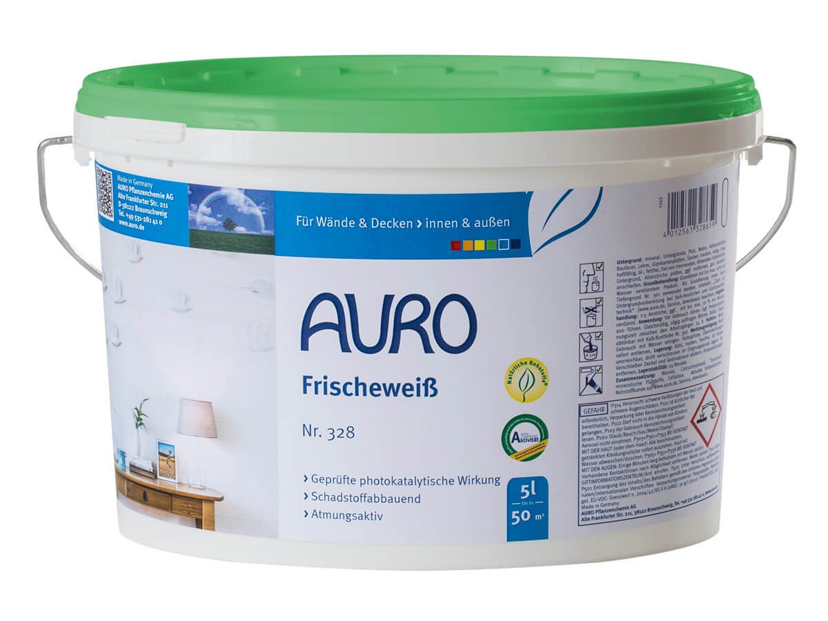 AURO Naturfarben Frischeweiß ökologische schadstoffabbauende Wandfarbe photokatalytisch